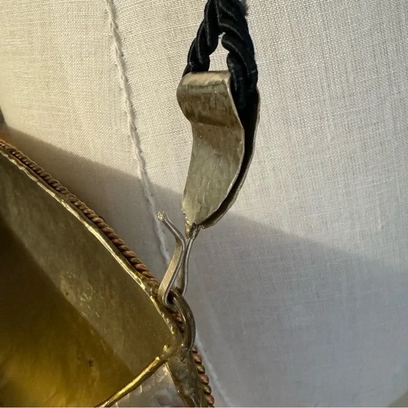 Vintage Luciano Style Mixed Metal Handbag with Rope Straps - Picture 9 of 13